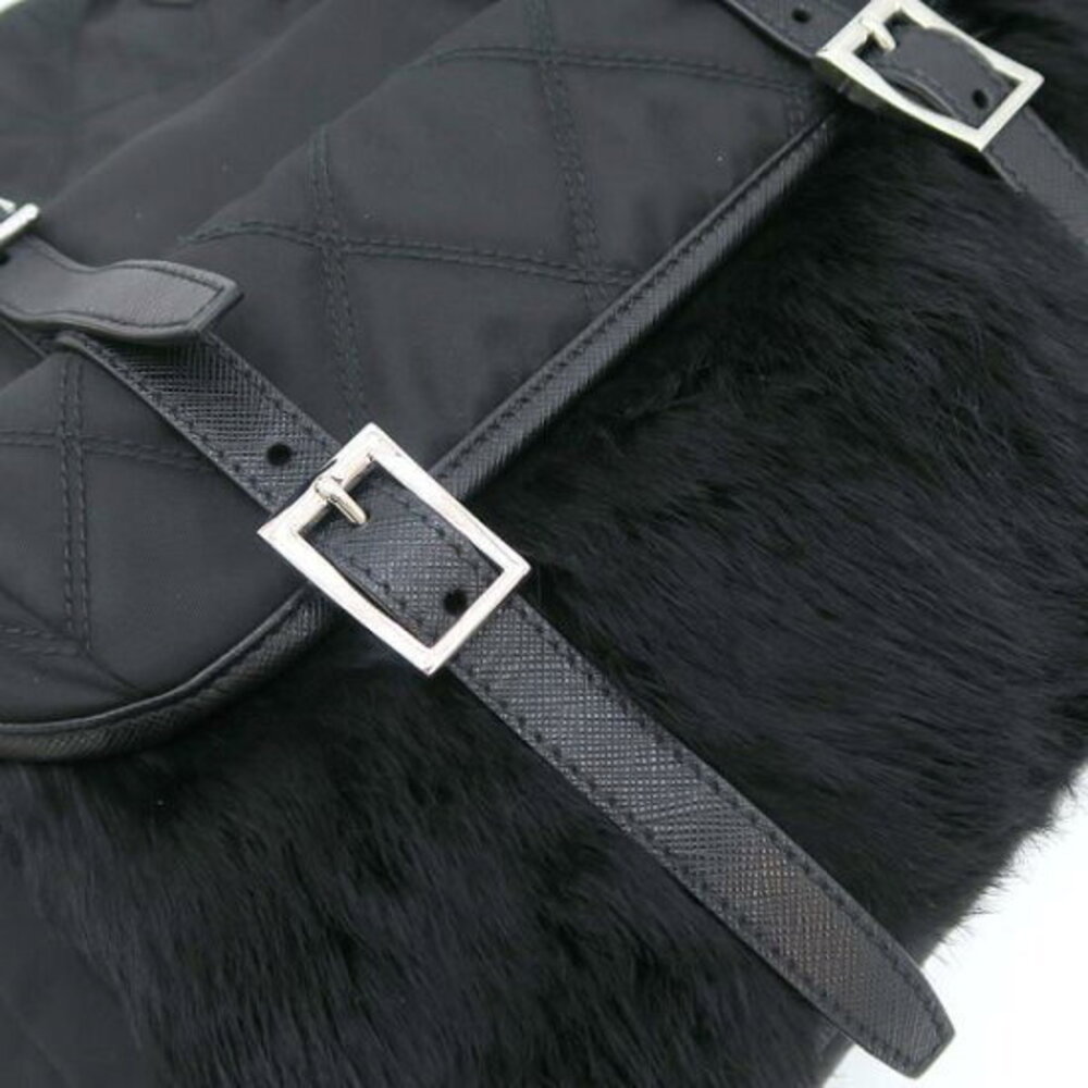 Prada Backpack Rabbit Fur Black - Picture 7 of 8